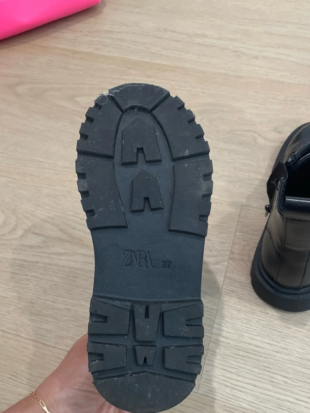 Zara Black Kids Lace-Up Ankle Boots